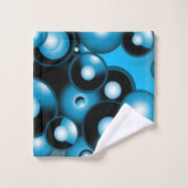 Blauwe Concentrische Cirkel Orbitale Abstracte Kun Bad Handdoek (Wasdoekje)