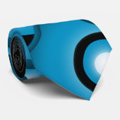 Blauwe Concentrische Cirkel Orbitale Ringen Abstra Stropdas (Opgerold)