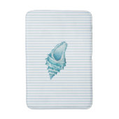 Blauwe Conch Schelp Streep Zeeschelp Kust Badmat (Voorkant Verticaal)
