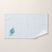 Blauwe Conch Schelp Zeeschelp Schildering Blauwe S Bad Handdoek (Handdoek)