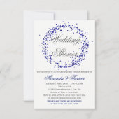 Blauwe Confetti - 3x5 paar huwelijksdouche Uitnodi Kaart (Voorkant)