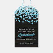 Blauwe Confetti Afstuderen Dank u Afstuderen Label Cadeaulabel (Voorkant)