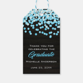 Blauwe Confetti Afstuderen Dank u Afstuderen Label Cadeaulabel