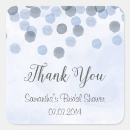 Blauwe Confetti Bedankt! Vierkante Sticker