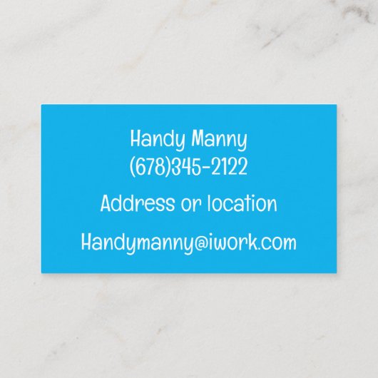 Blauwe confetti glitter CUSTOM Visitekaartje (Achterkant)