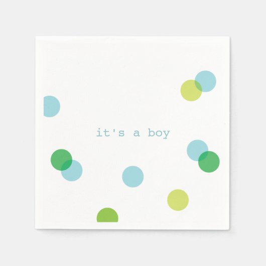 Blauwe confetti | Het is een jongen papieren serve Servetten (Voorkant)