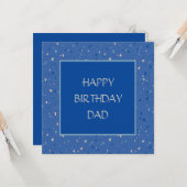Blauwe confetti Leuke verjaardag papa Kaart (Voorkant / Achterkant in situ)