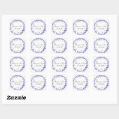 Blauwe Confetti Namen & Datum - Vierkante Sticker (Vel)