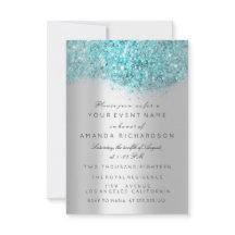 Blauwe Confetti Silver Grey Bridal Sweet 16th