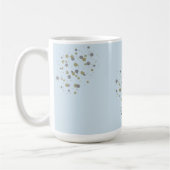 Blauwe Confetti Stippen met naam Koffiemok (Links)