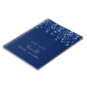 Blauwe confetti voor verjaardagsfeest notitieboek (Linkerzijde)