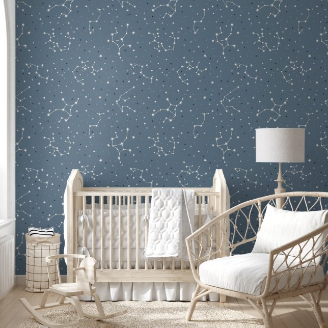 Blauwe Constellatie Behang (Kinderen)