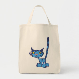 Blauwe coole kattebak tote bag