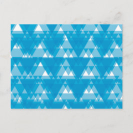 Blauwe, coole, moderne, trendmatige driehoeken briefkaart