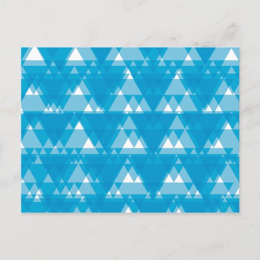 Blauwe, coole, moderne, trendmatige driehoeken briefkaart (Voorkant)