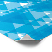 Blauwe, coole, moderne, trendmatige driehoeken poster (Hoek)