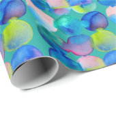 Blauwe coole waterverf abstracte kunst cadeaupapier (Rol Hoek)