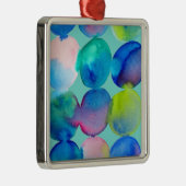 Blauwe coole waterverf abstracte kunst metalen ornament (Rechts)