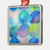 Blauwe coole waterverf abstracte kunst metalen ornament (Links)