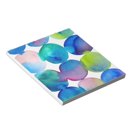 Blauwe coole waterverf abstracte kunst notitieblok (Schuin)