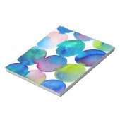 Blauwe coole waterverf abstracte kunst notitieblok (Linkerzijde)