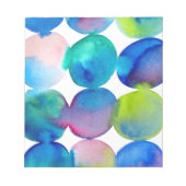 Blauwe coole waterverf abstracte kunst notitieblok (Voorkant)