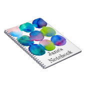 Blauwe coole waterverf abstracte kunst notitieboek (Rechterzijde)