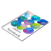 Blauwe coole waterverf abstracte kunst notitieboek (Linkerzijde)