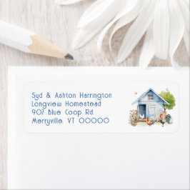 Blauwe Coop Kippen Retouradres Labels