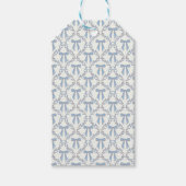 Blauwe Coquette Bogen, Trellis, Preppy Cadeaulabel (Voorkant)