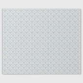 Blauwe Coquette Bogen, Trellis, Preppy Cadeaupapier (Vlak)