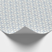 Blauwe Coquette Bogen, Trellis, Preppy Cadeaupapier (Hoek)