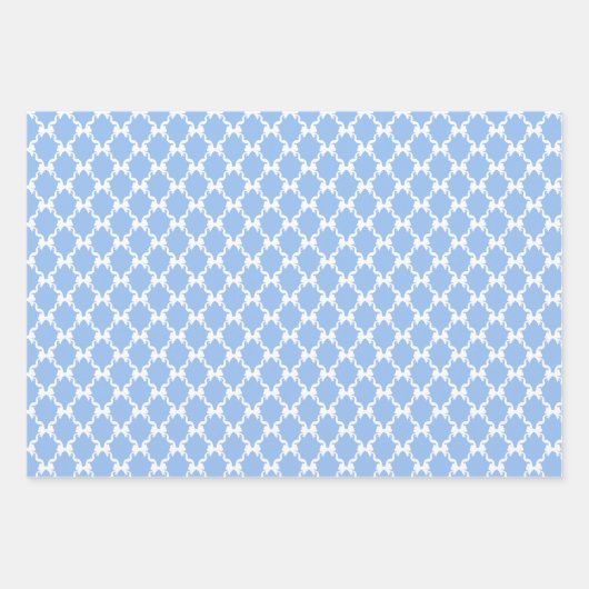 Blauwe Coquette Bogen, Trellis, Preppy Inpakpapier Vel (Voorkant 2)