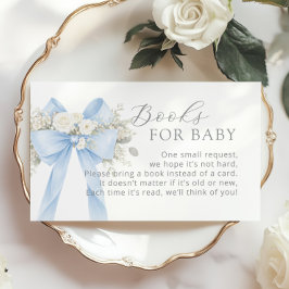Blauwe Coquette Boog Boeken voor baby Informatiekaartje