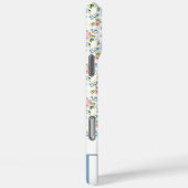 Blauwe Coquette Boogjes Met Gebloemde Monogram Case-Mate iPhone Case (Achterkant / Rechts)