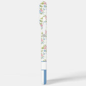 Blauwe Coquette Boogjes Met Gebloemde Monogram Case-Mate iPhone Case (Achterkant / Links)
