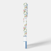 Blauwe Coquette Boogjes Met Gebloemde Monogram Case-Mate iPhone Case (Achterkant / Rechts)