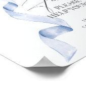 Blauwe Coquette Bow geeft de voorkeur aan een fees Poster (Hoek)