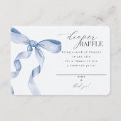 Blauwe Coquette Bow Luier Raffle uitnodiging inser Informatiekaartje (Voorkant)