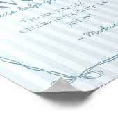 Blauwe Coquette Bow Pastel Favorieten Teken Poster (Hoek)