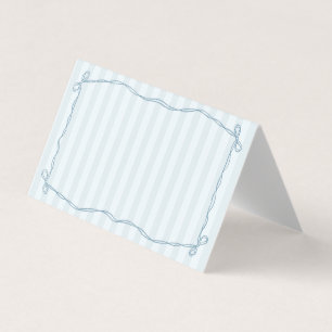 Blauwe Coquette Bow Pastel Place Card Tafel Decor Kaart