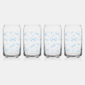 Blauwe Coquette Bow Pattern Blikvorm Glas (Voorkant)