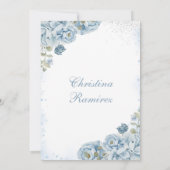 Blauwe Coquette Bow Sprookjeskasteel Quinceanera Kaart (Achterkant)