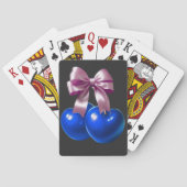 Blauwe Coquette Kersenboog Esthetisch Zachte Leven Pokerkaarten (Achterkant)