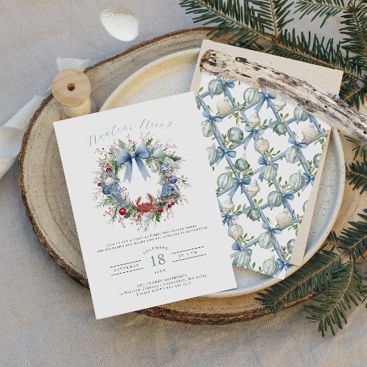 Blauwe Coquette Nauti of Mooie Kerstmis aan de kus Kaart