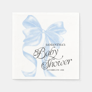 Blauwe Coquette Strik Baby Shower Feestservetten Servet