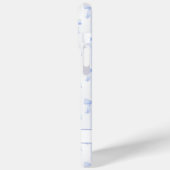 Blauwe Coquette Strik lint gestreepte Monogram Case-Mate iPhone Case (Achterkant / Links)