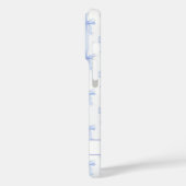 Blauwe Coquette Strik lint gestreepte Monogram Case-Mate iPhone Case (Achterkant / Links)