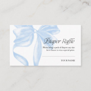 Blauwe Coquette Strik Luier Raffle Bijlage Kaart