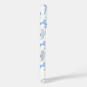 Blauwe Coquette Strik Met Aangepaste Naam Case-Mate iPhone Case (Achterkant / Rechts)